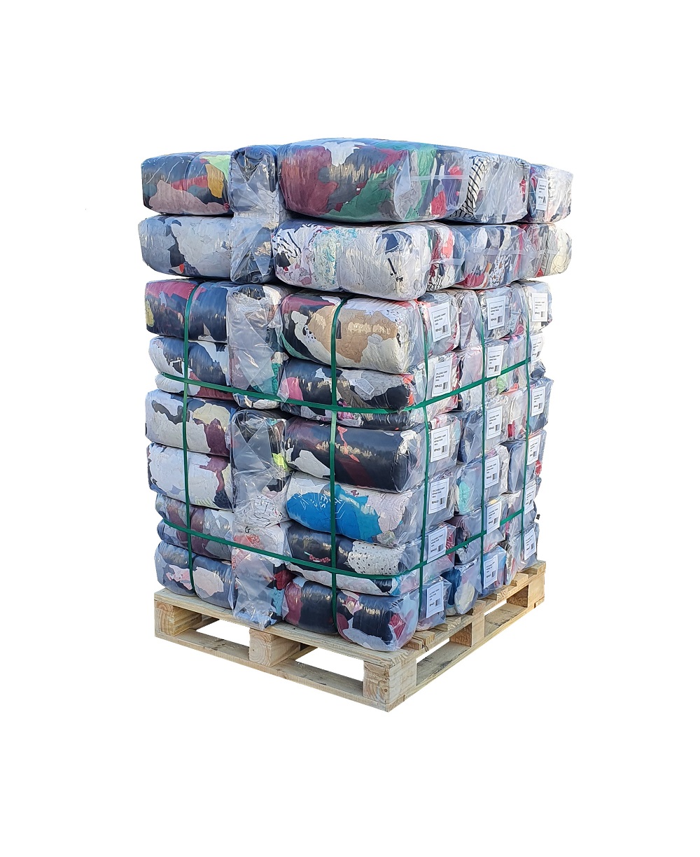 Coloured T-Shirt Rags 10kg Pallet of 60 Packs